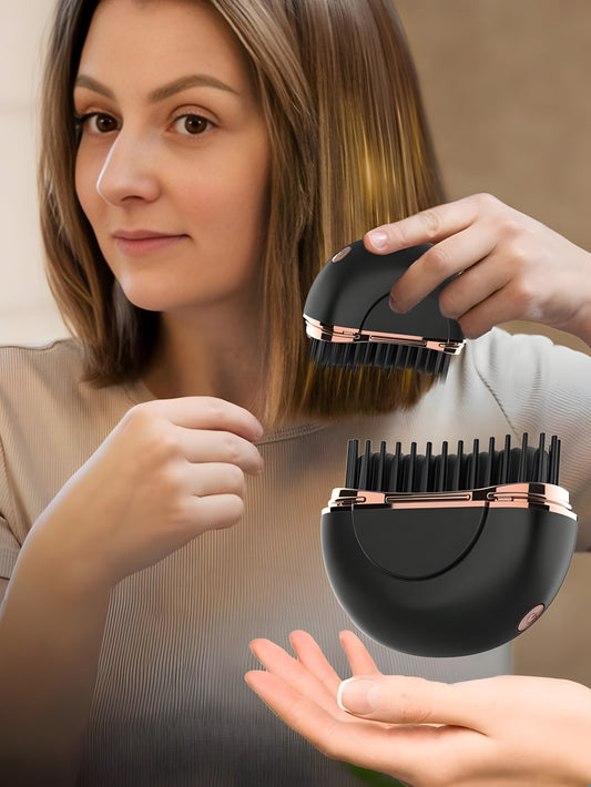 Portable Ionic Hot Comb Mini Straightening Brush USB Rechargeable